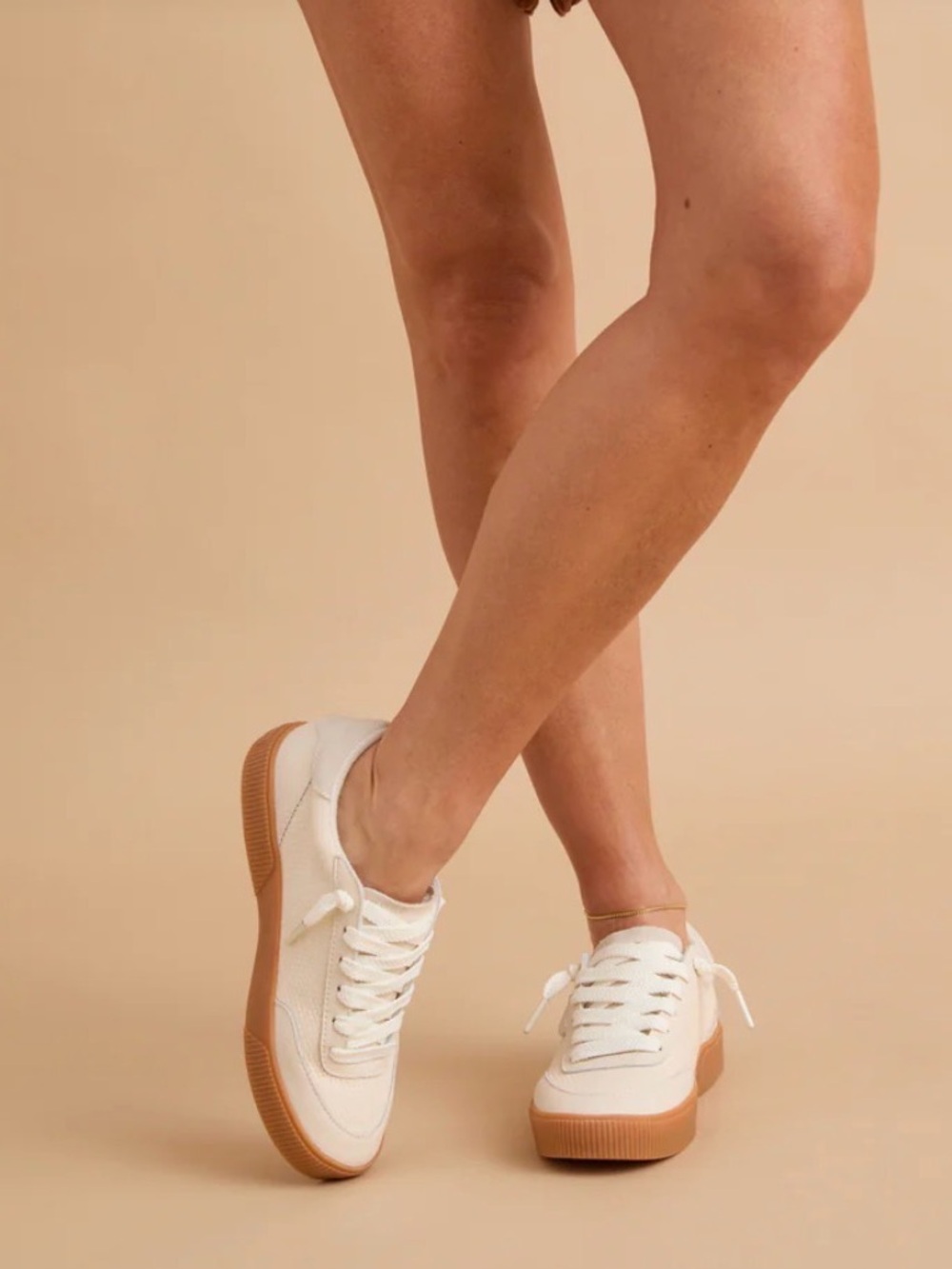 NEW REEF Lay Day Seas Leather Sneakers VINTAGE WHITE CREAM GENUINE LEATHER SZ 9 - Picture 4 of 15